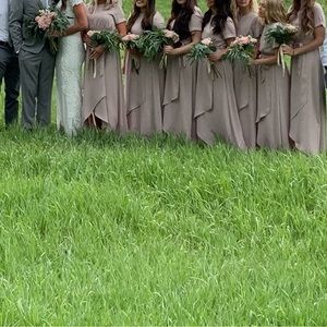 Mauve maxi dress with tie around waste